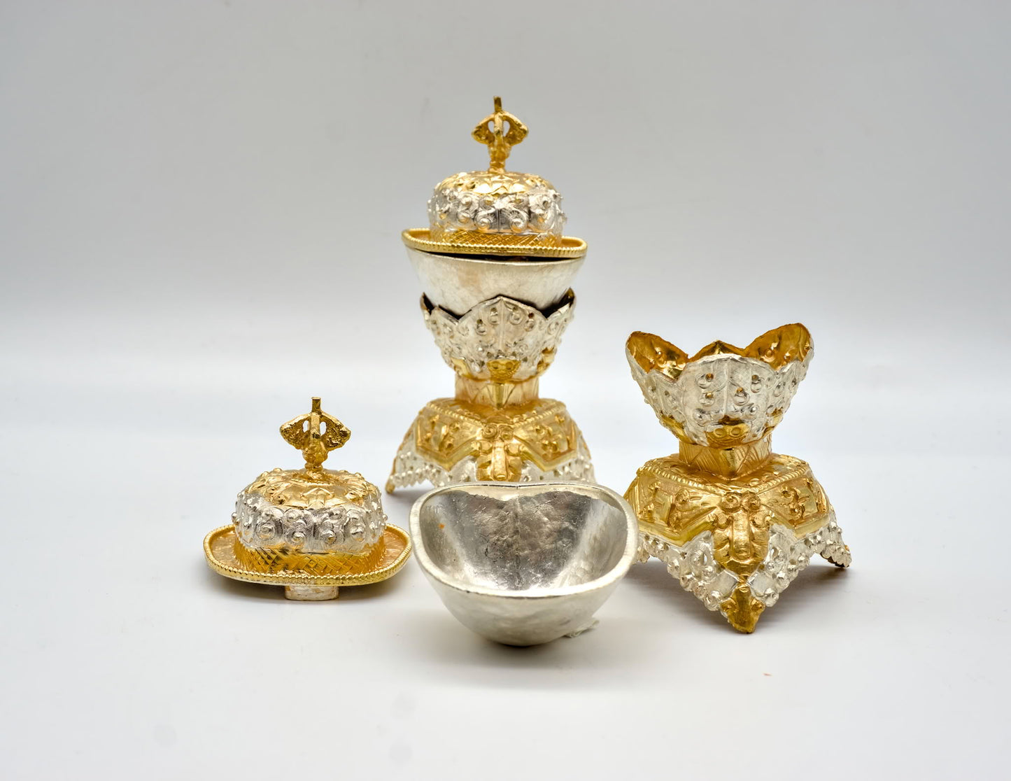 Pair of Silver & Gold Kapala – 11.5cm