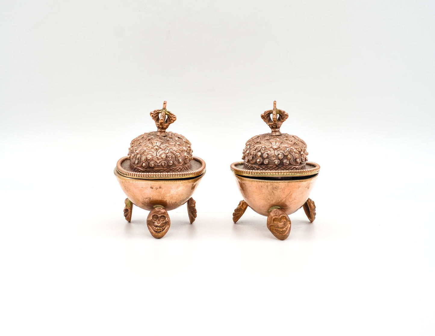 Pair of Three-Legged Copper Kapala – 7cm