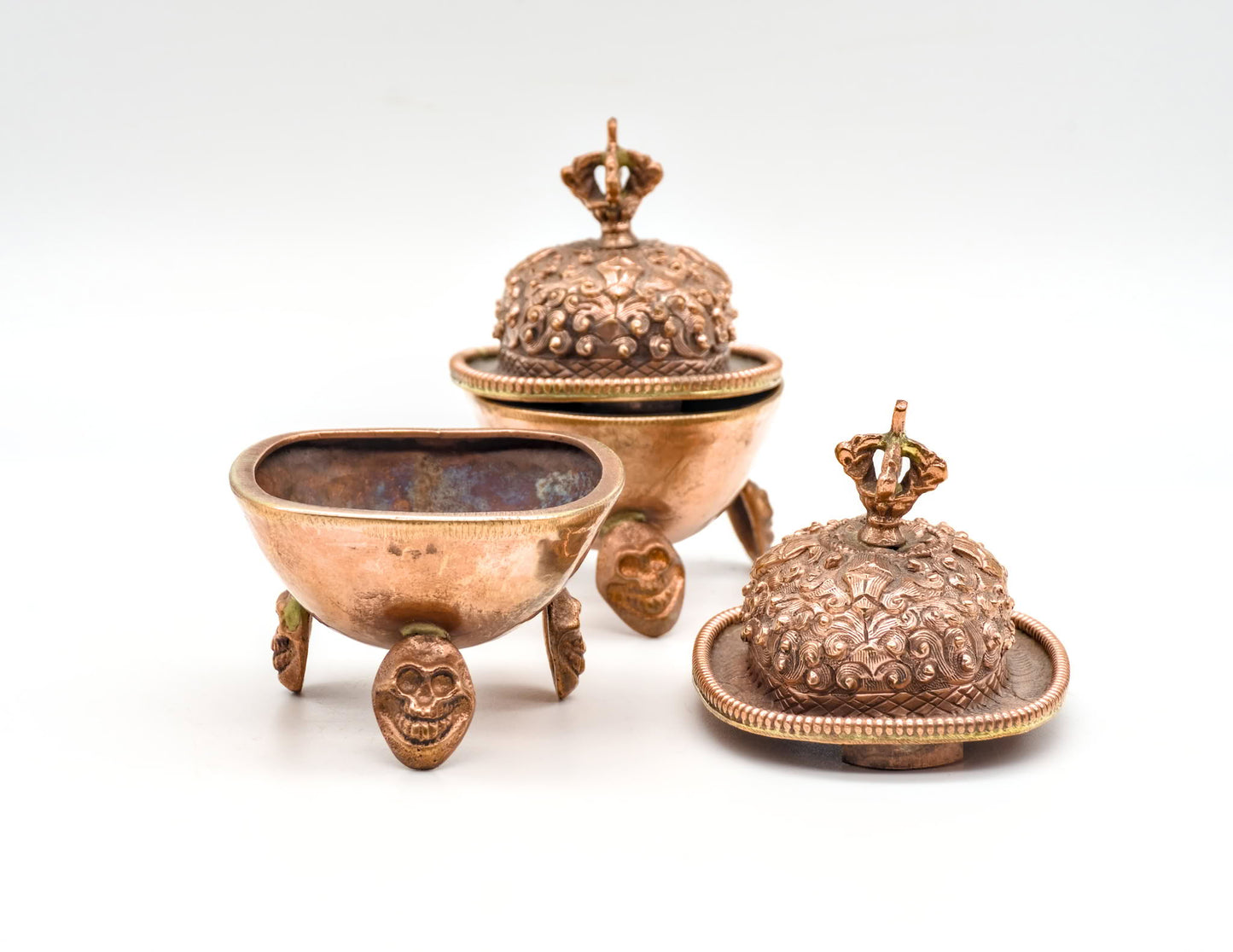 Pair of Three-Legged Copper Kapala – 7cm