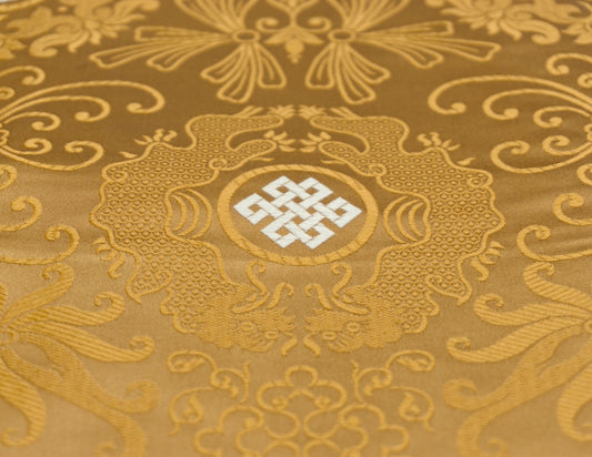 Quadratischer Brokat – Goldenes Mittelstück 90x90 cm