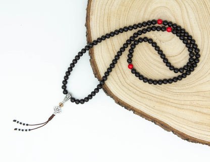 Black Rosewood Mala with Red Howlite – 8mm