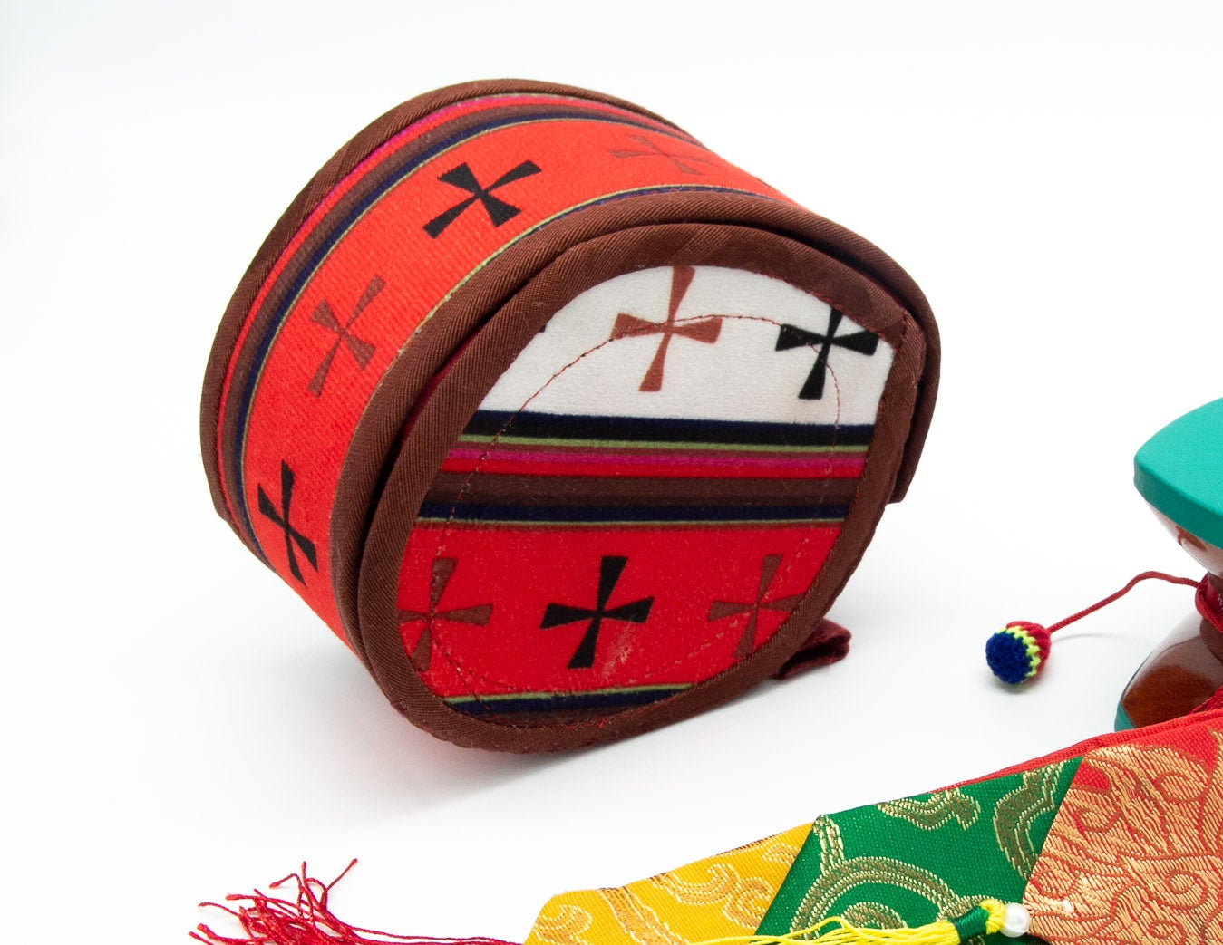 Traditioneller Damaru – Goldener Ring – Butanes Hülle