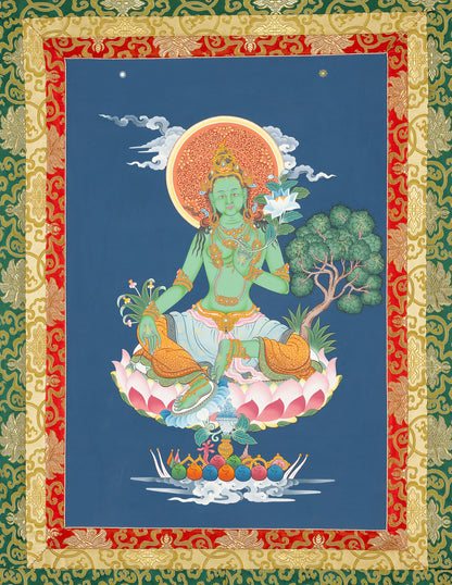 Grüne Tara Thangka VII