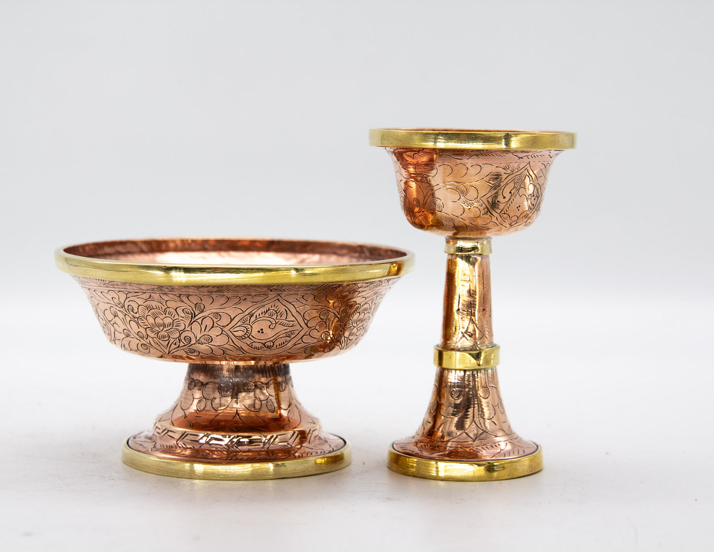 Graviertes Serkyem-Set, poliertes Kupfer / Medium