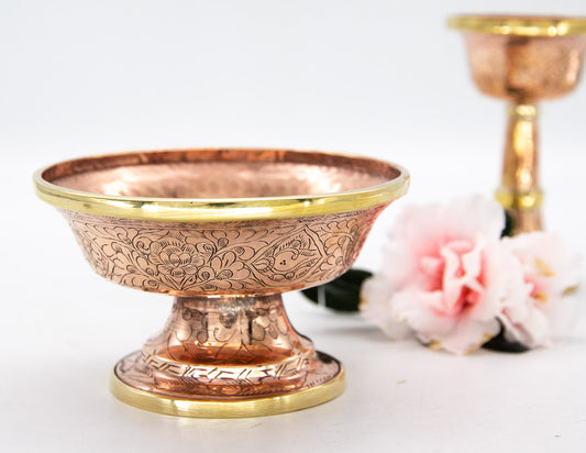 Graviertes Serkyem-Set, poliertes Kupfer / Medium