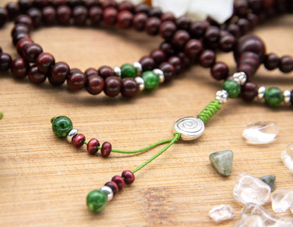 Mala bois de rose et serpentine – 6mm