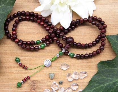 Mala bois de rose et serpentine – 6mm