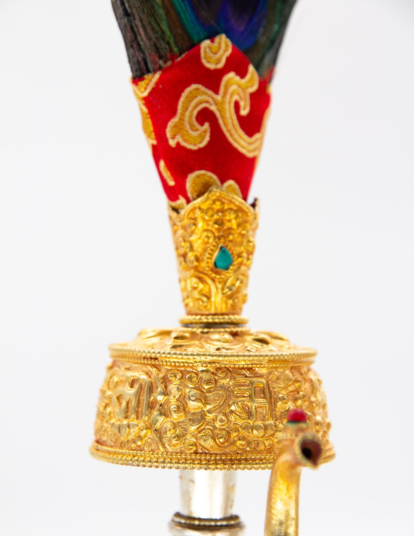 Silver and Gold Plated Bumpa Vase with Feathers – 21cm