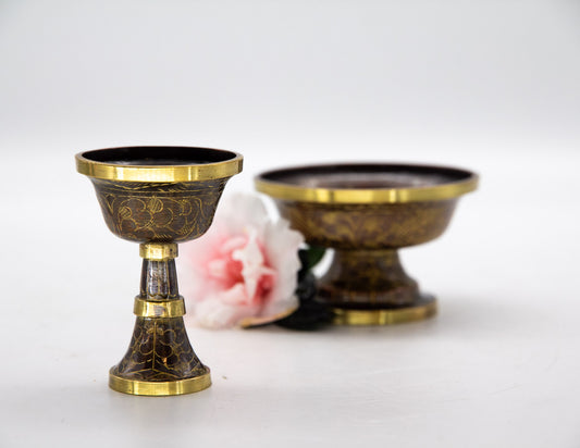 Graviertes Serkyem-Set, oxidiertes Kupfer / Extra klein