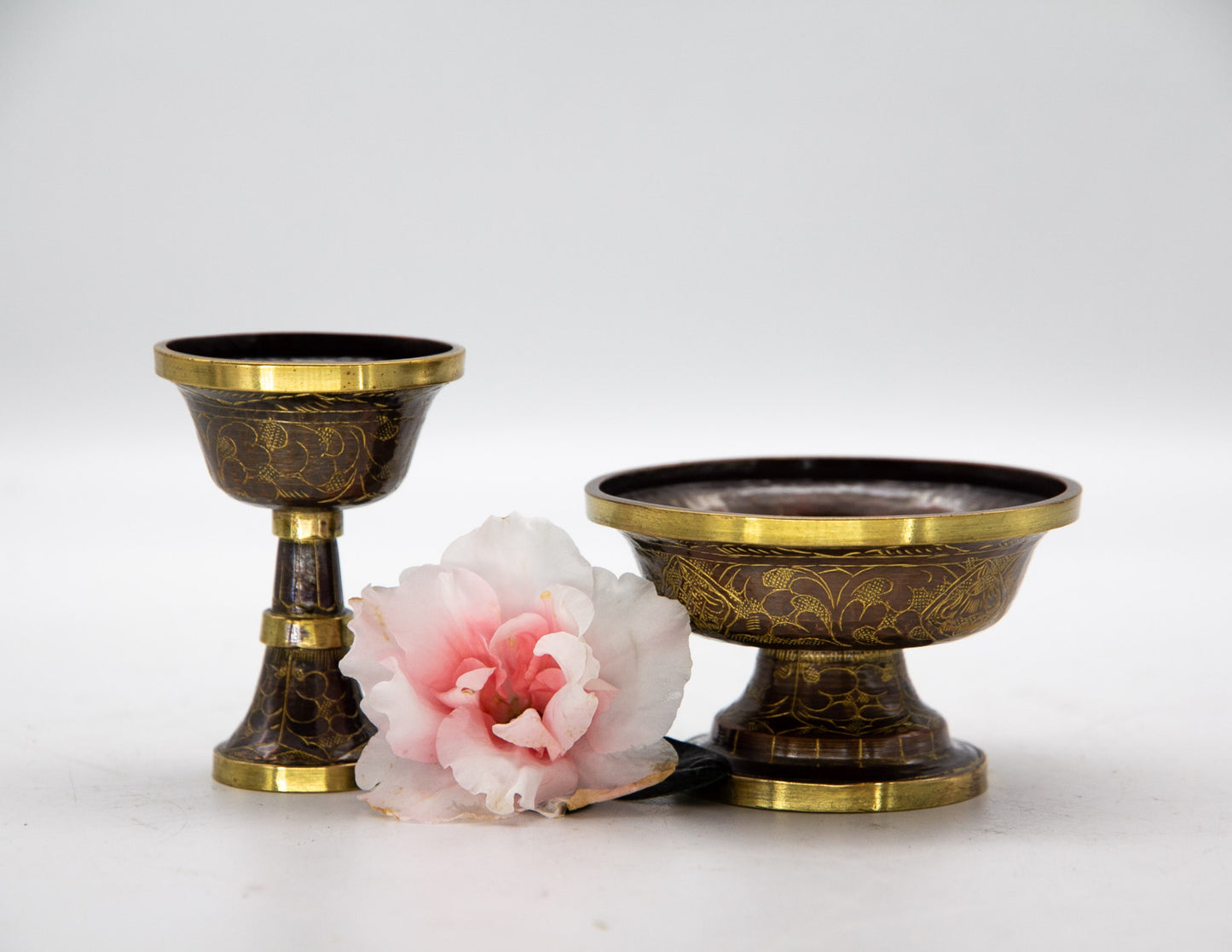 Graviertes Serkyem-Set, oxidiertes Kupfer / Extra klein