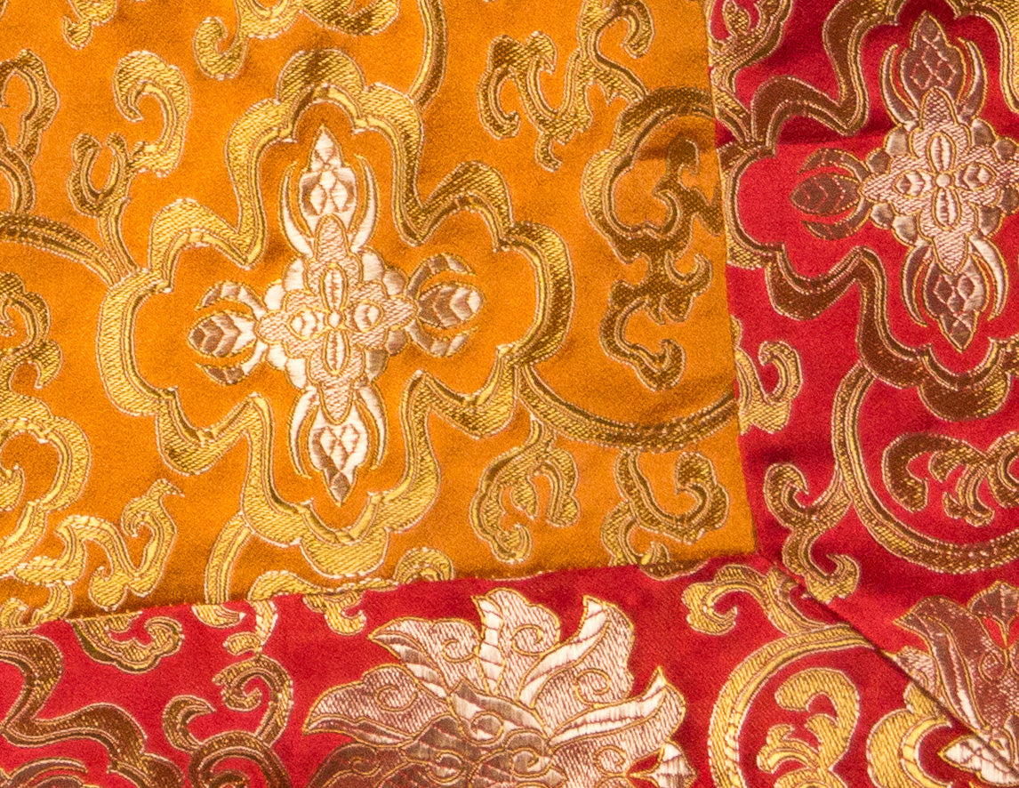 Quadratisches Brokattuch / Übungstischdecke – Rot &amp; Orange