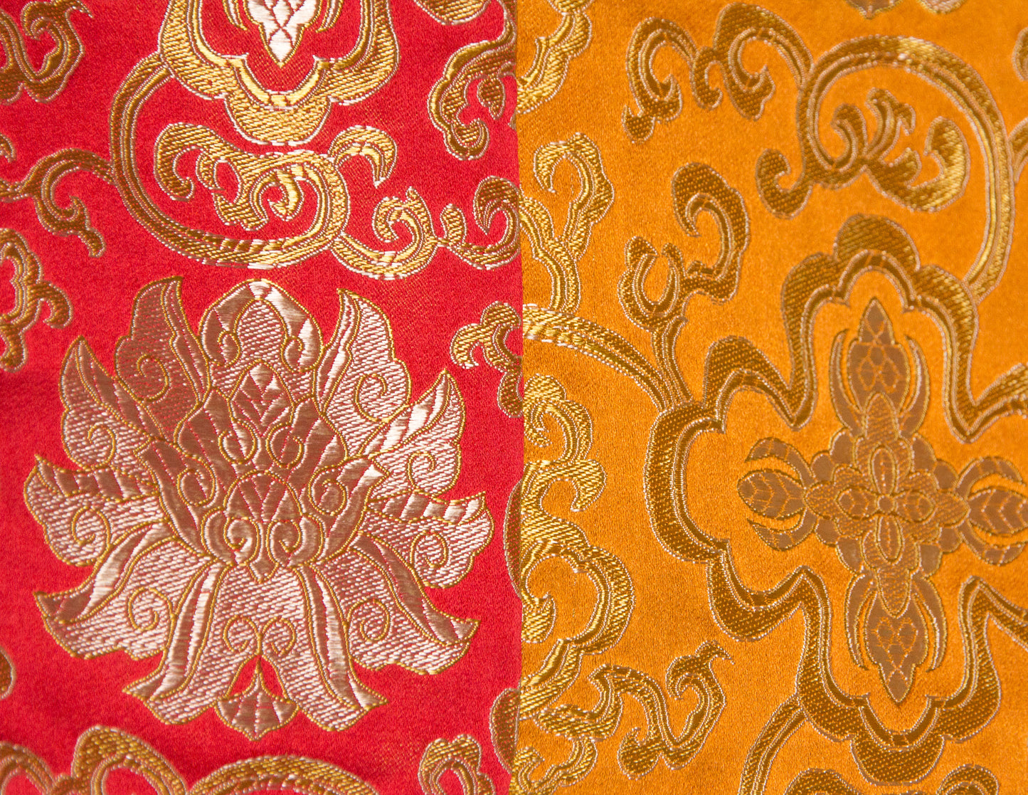 Quadratisches Brokattuch / Übungstischdecke – Rot &amp; Orange