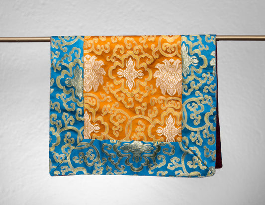 Standard Brokattuch / Übungstischdecke – Türkis &amp; Orange