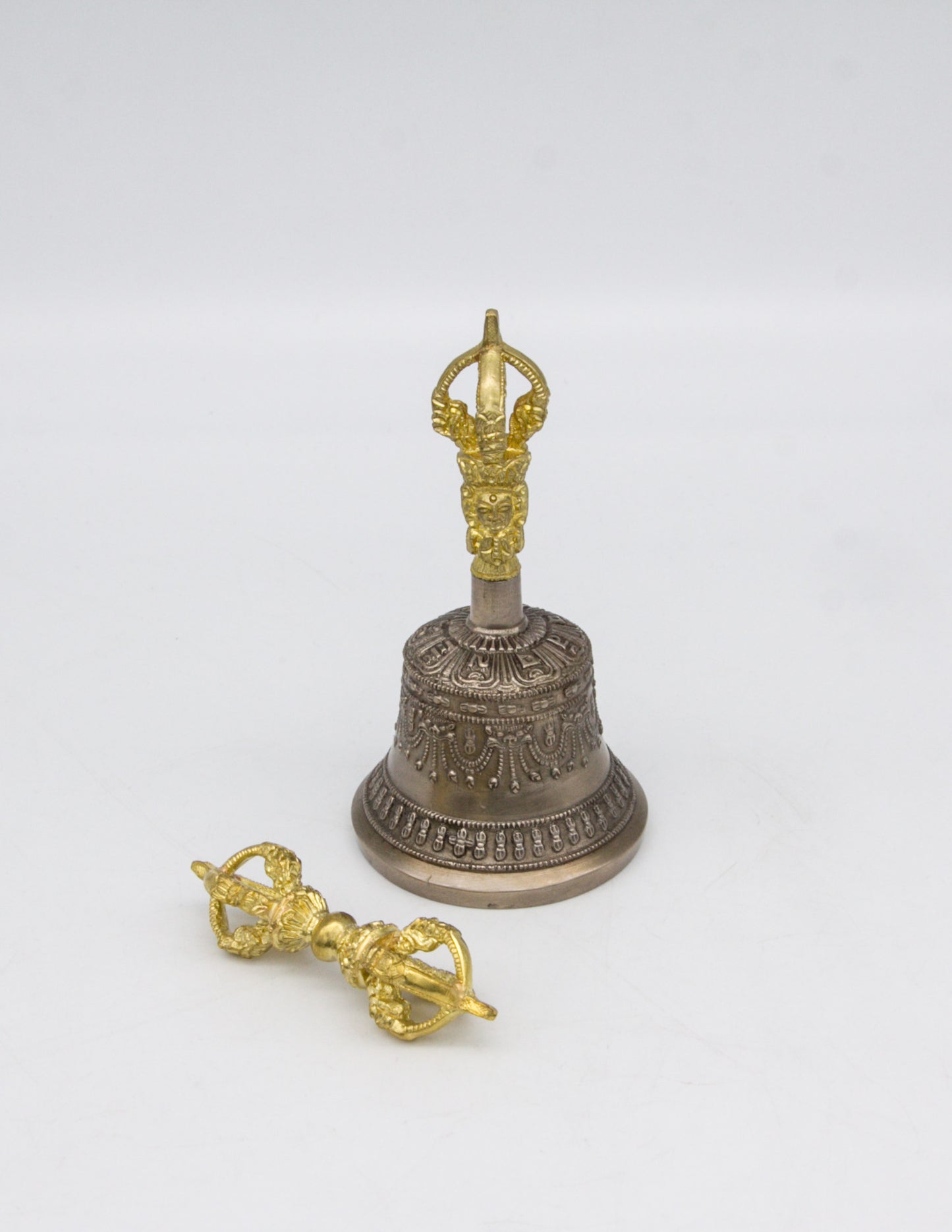 Hochwertige Glocke und Dorje mit Goldkontrast I – Mini