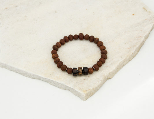 Raktu-Samen mit Holzperlenarmband – 8 mm