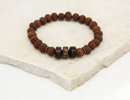 Raktu-Samen mit Holzperlenarmband – 8 mm