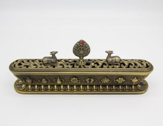 Dharma-Rad-Räuchergefäß – Bronze, 25 cm