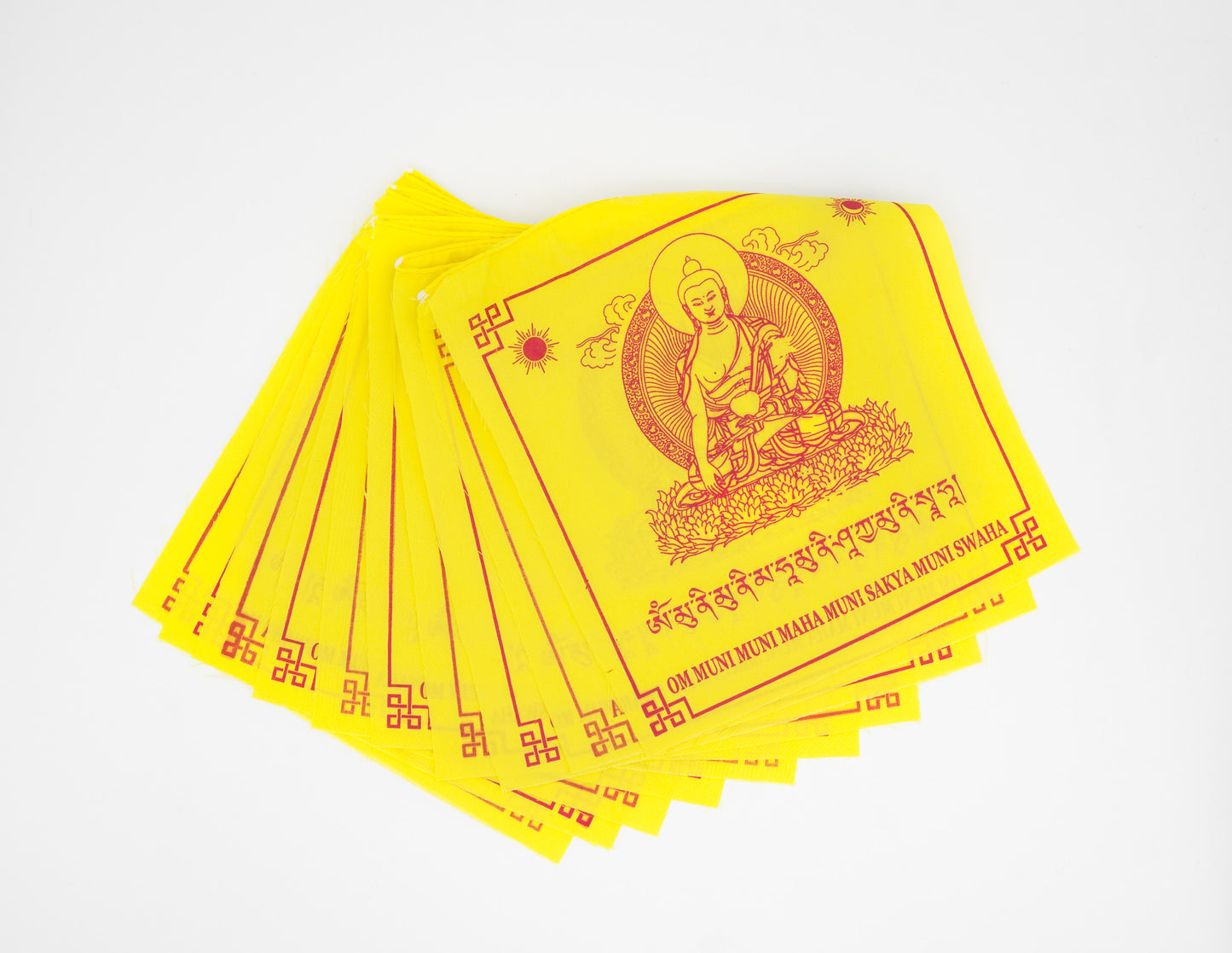 Shakyamuni Prayer Flags, 20x20cm