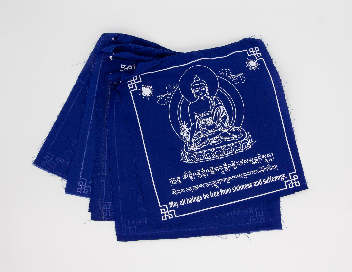 Medizin-Buddha-Gebetsfahnen, 20x20cm