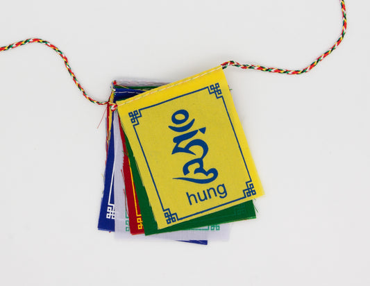 Mini Om Mani Padme Hung Gebetsfahnen, 7x9cm